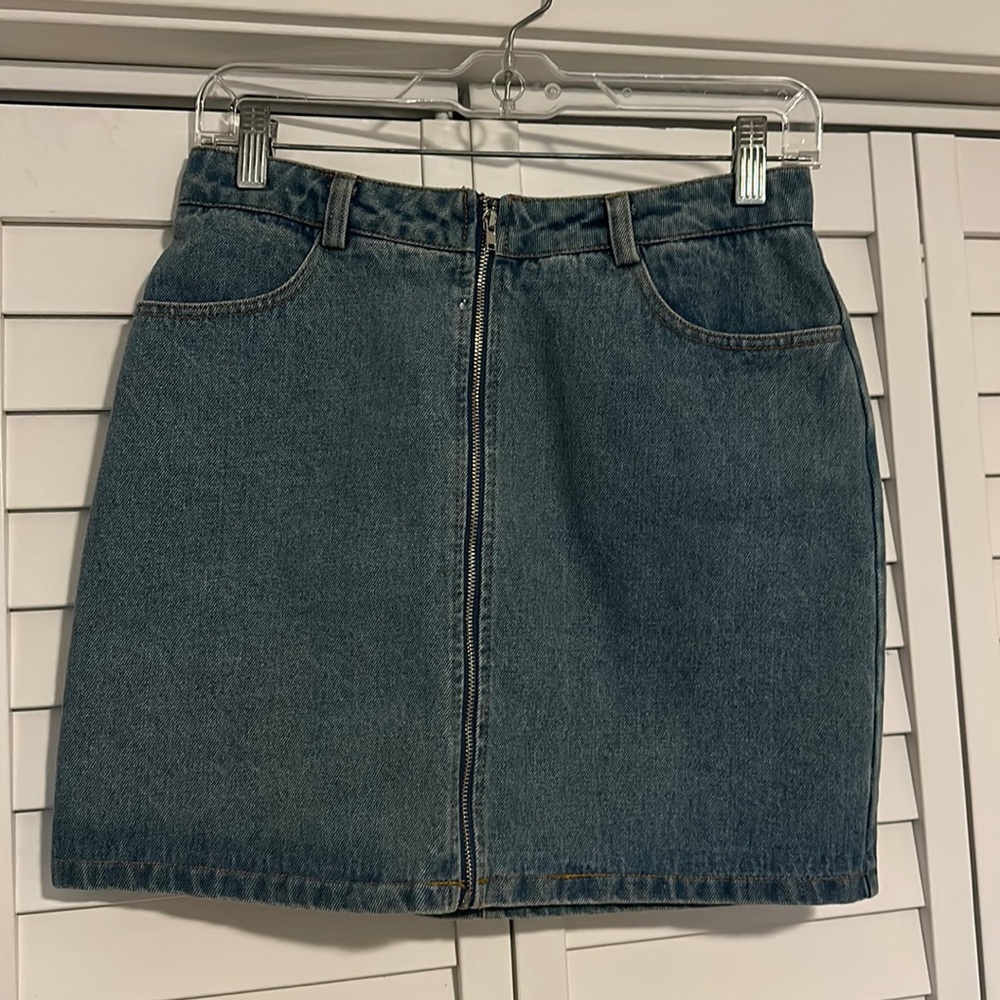 Wild Honey Zip Up Jean Skirt